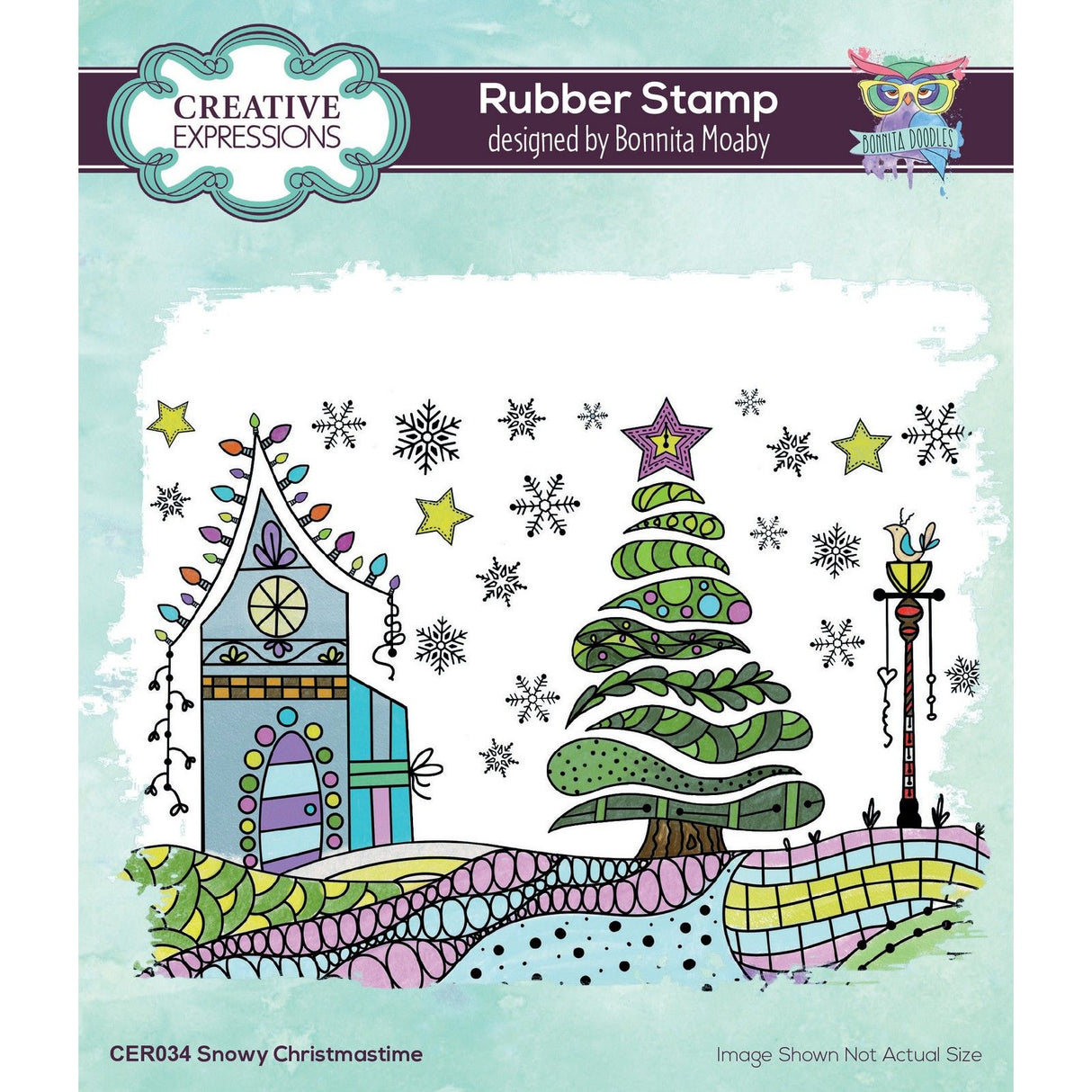 Creative expressions • rubber stamp snowy christmastime