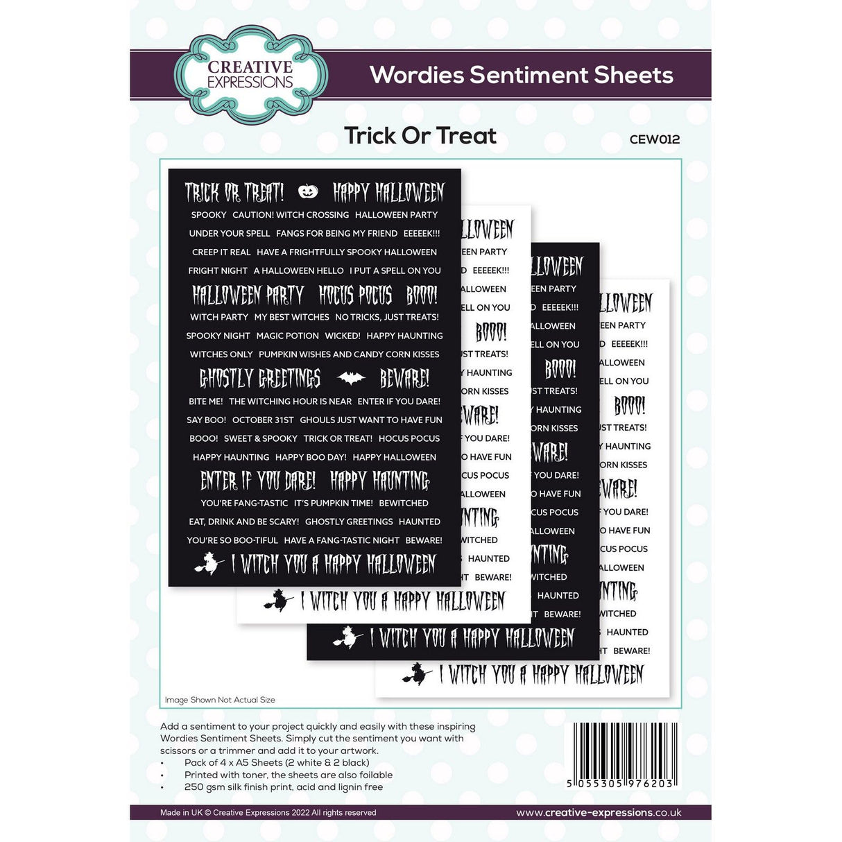 Creative expressions • sentiment sheets trick or treat