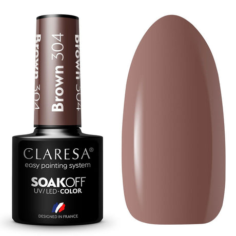 Claresa uv led gel polonês 5ml marrom 304 leve-me ao rio