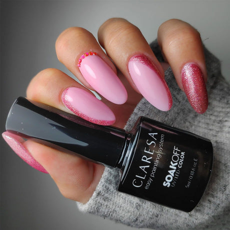 Claresa UV LED gelinis lakas 5ml Full Glitter 5 Warm Pink
