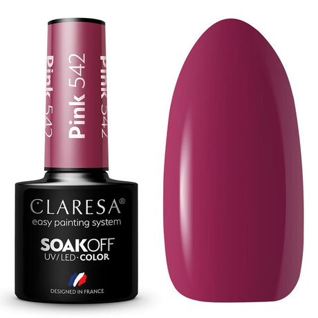 Claresa Lakier Żelowy UV LED 5ml Różowy 542 Klasyczny wygląd