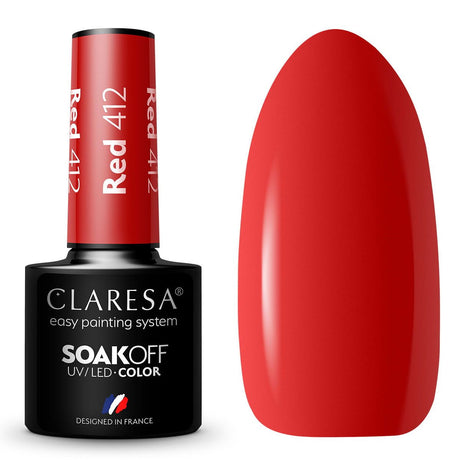 Claresa uv led gel lak 5ml rdeča 412 take me to the river