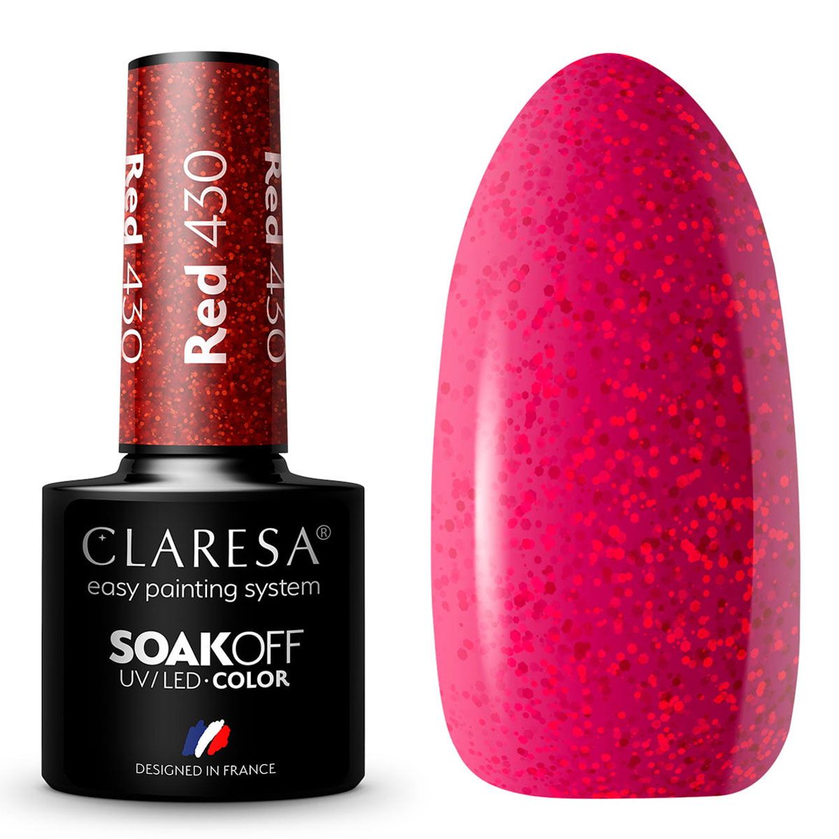 Claresa UV LED Gel Polish 5ml Red 430 Rainbow Explosion