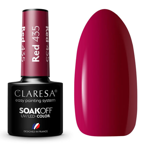 Claresa uv led gel polonês 5ml vermelho 435 sentimentos quentes
