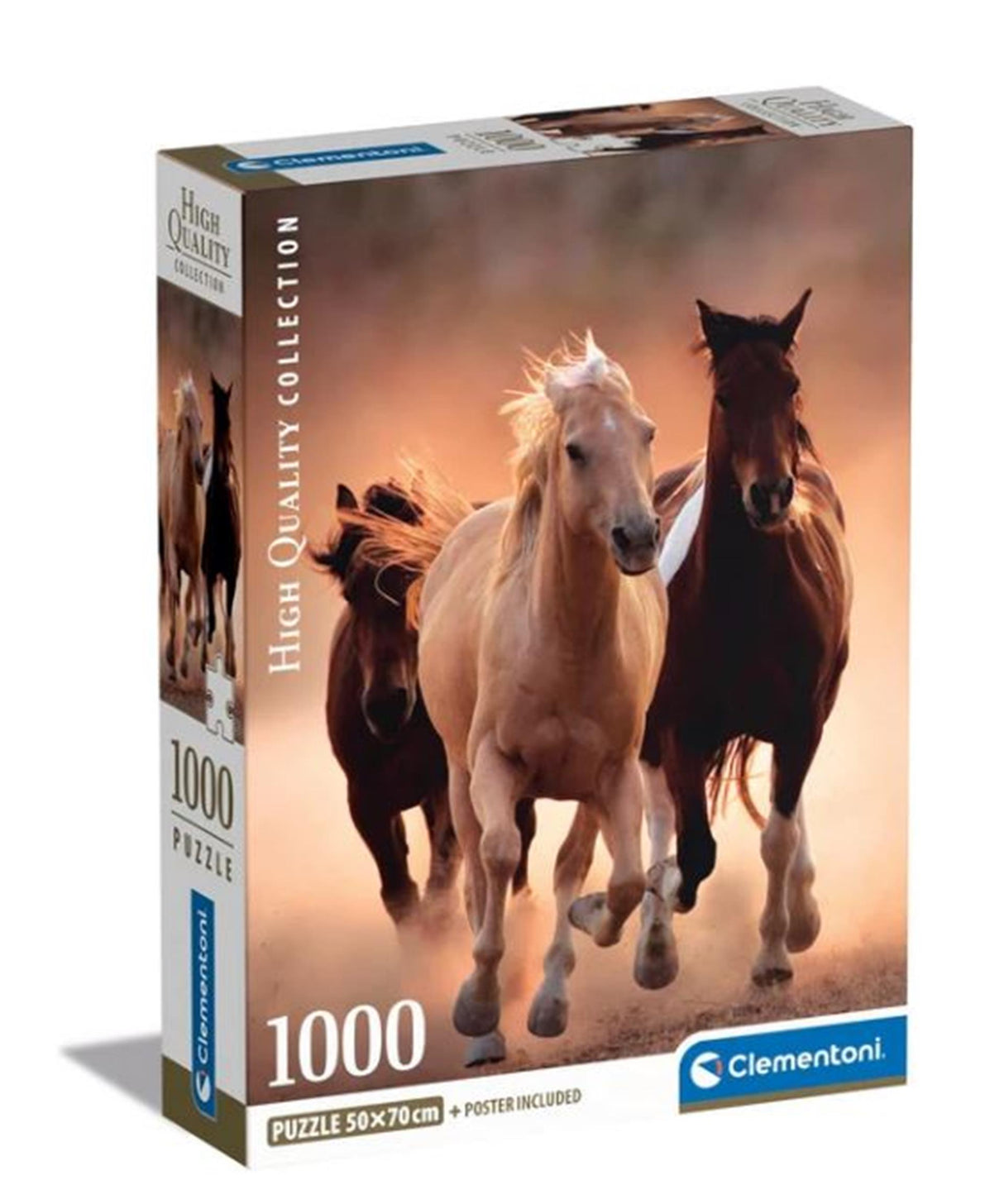 Clementoni pussel 1000 bitar löpande hästar