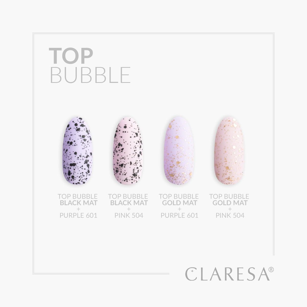 Claresa top coat bubble black matt no wipe 5ml