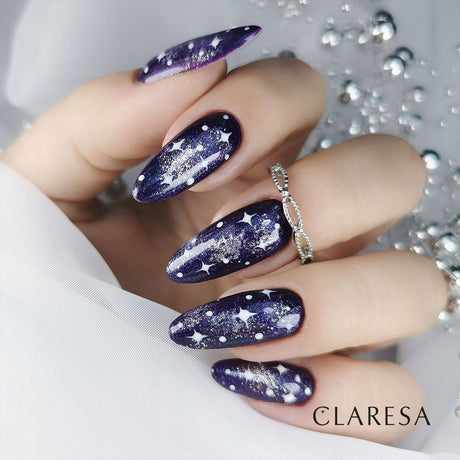 Claresa topplack no wipe glitterblått 5ml