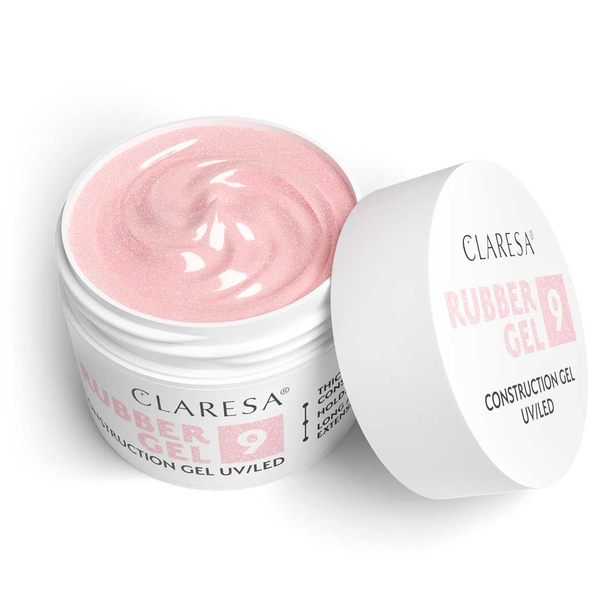 Claresa gummigel 9 gnistrande rosa 90gr.