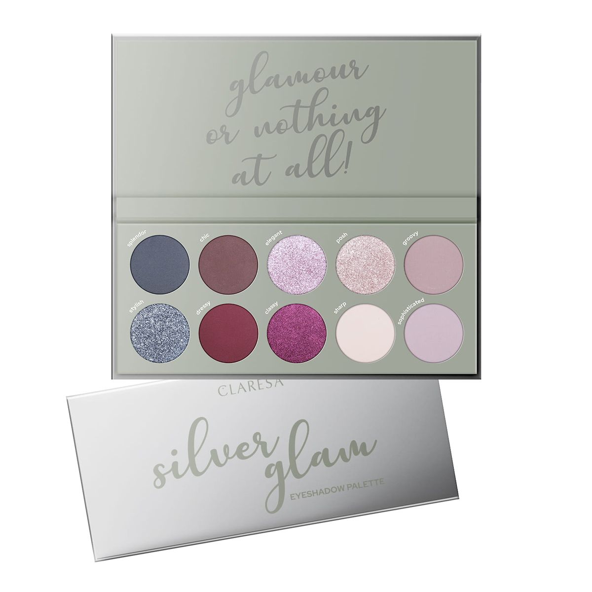 Claresa eyeshadow palette silver glam