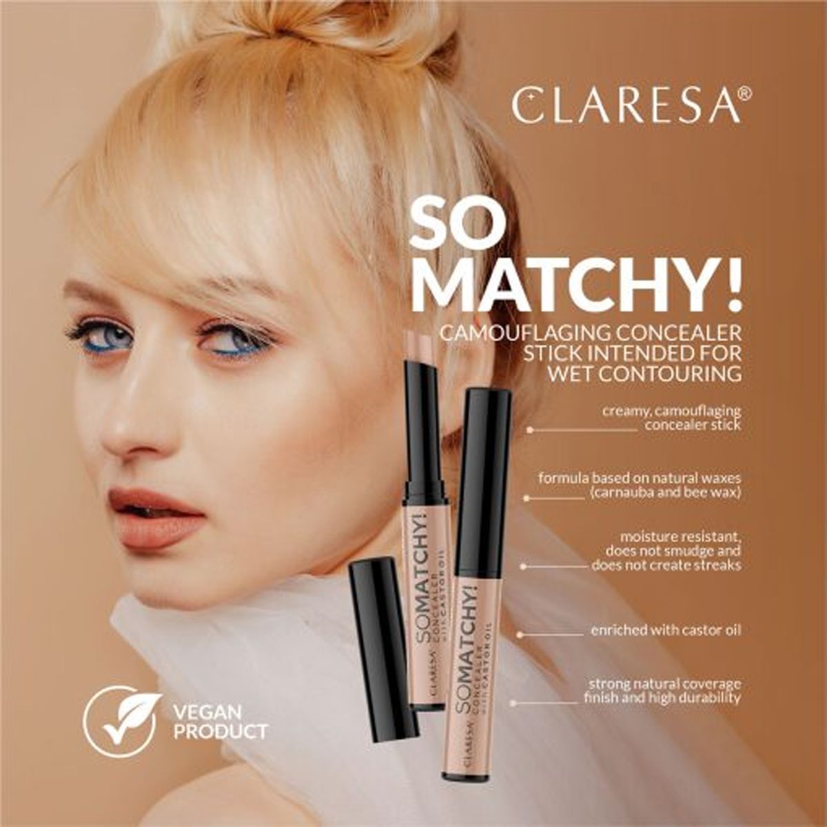 Claresa chomh iontach! bata clúdach concealer 04 comhrianaithe 3gr.
