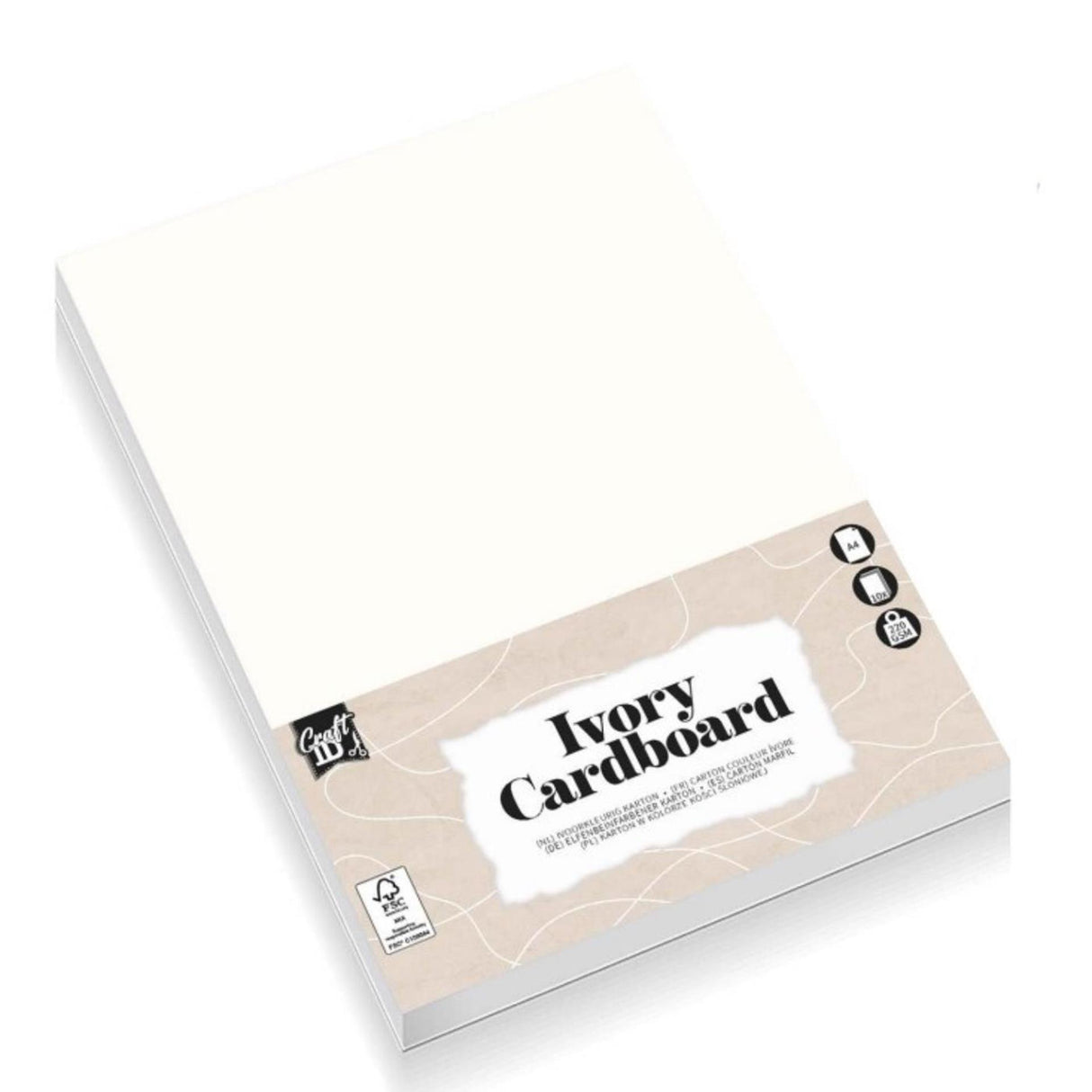 Grafix craft id hobby kartonas ivory a4 10 lapų 220gsm