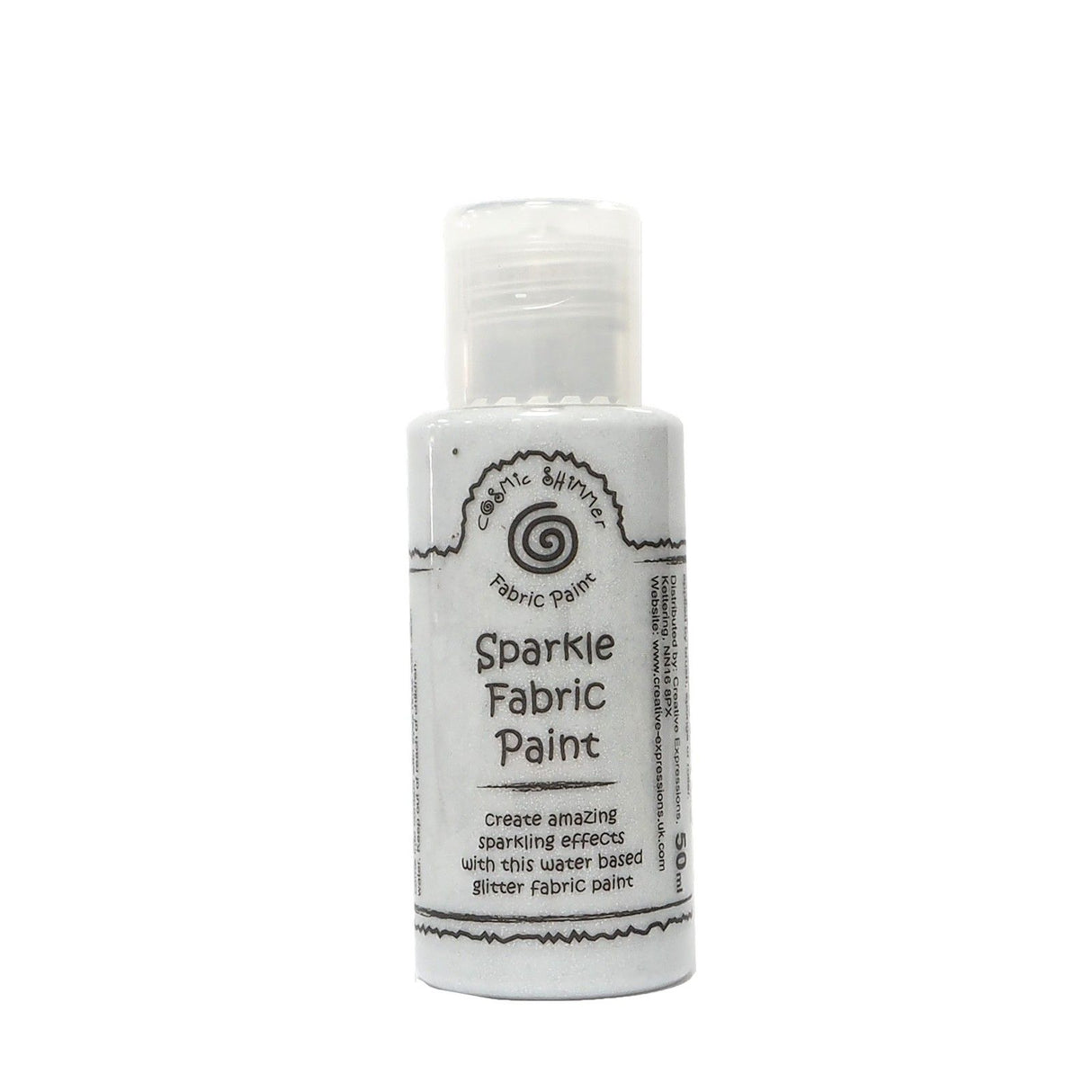 Cosmic shimmer • fabric paint sparkle silver shine 50ml