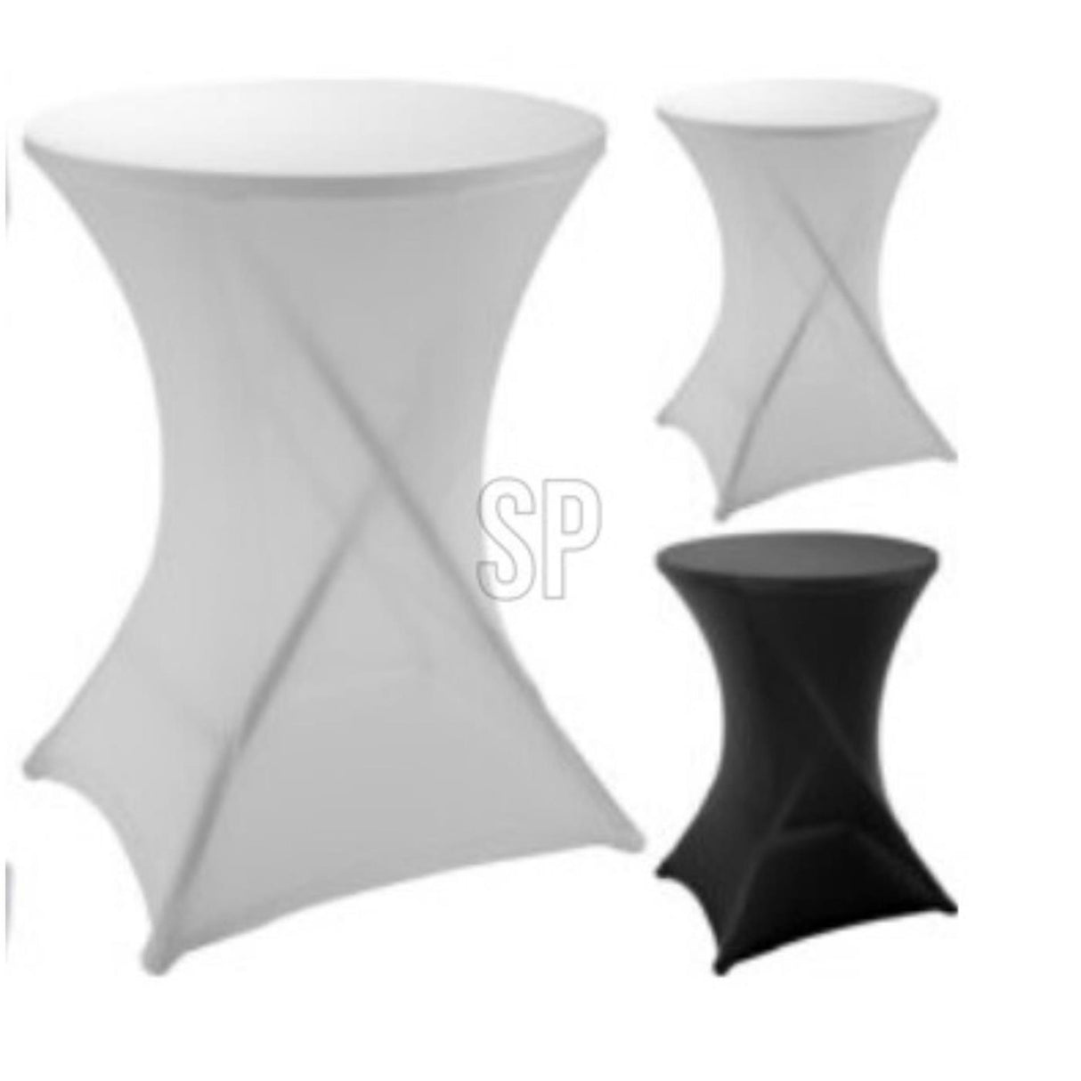 Standing table cover stretch white image