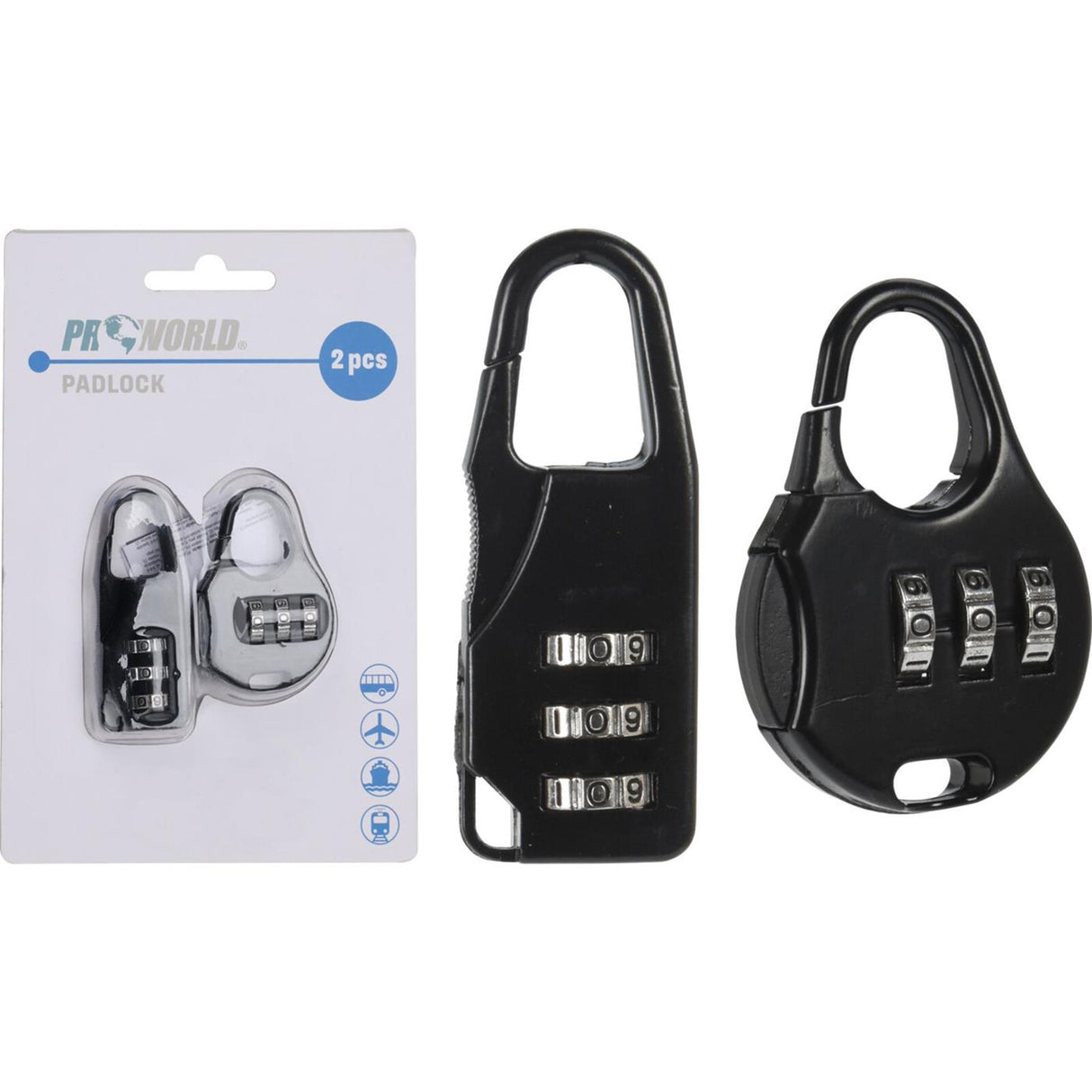 Conjunto de cadeado com combinação de cadeado Pro World de 2 peças