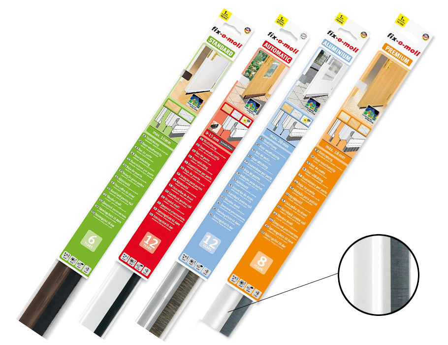 Fix-o-moll premium self-adhesive door brush - 1m - white