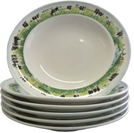 Wiebe van der Zee vidéki tányér mély, doboz 6 db ø23cm porcelán
