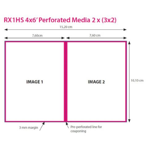 DNP-papir DSRX1HS-4X6P 2 Rulle � 700 St. 10x15 Perforeret til DS-RX1HS