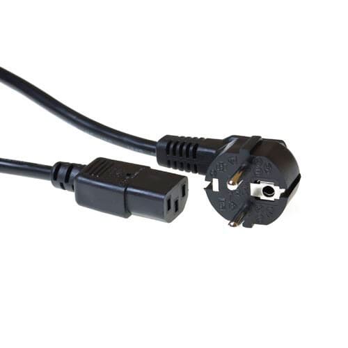 ACT 230V Cable de conexión Schuko Masculino (perpendicular) C13 Negro 1 M