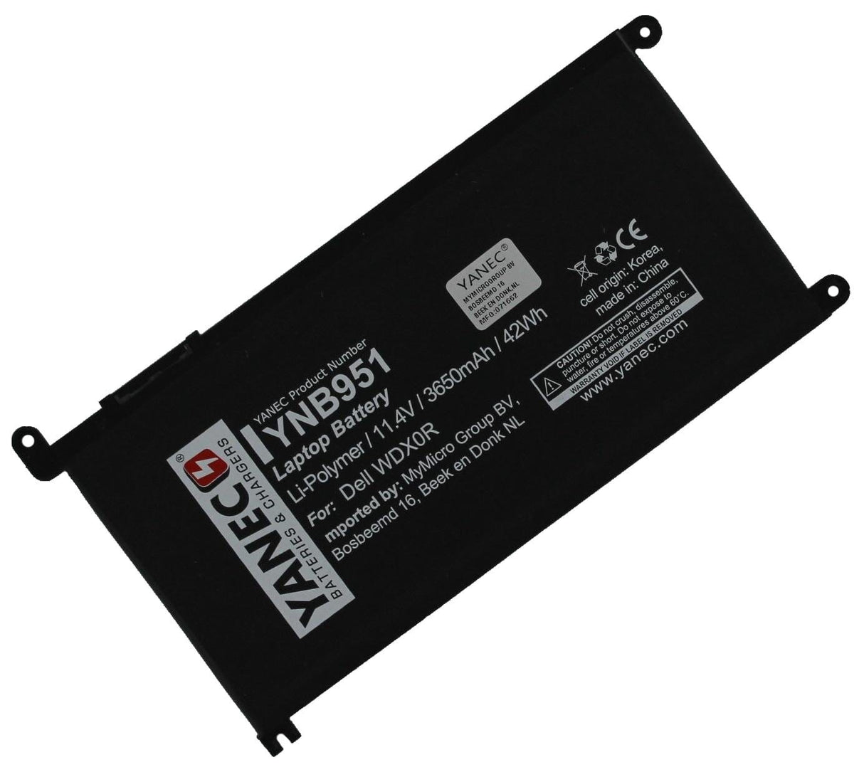 Yanec bærbar batteri 3650 mAh