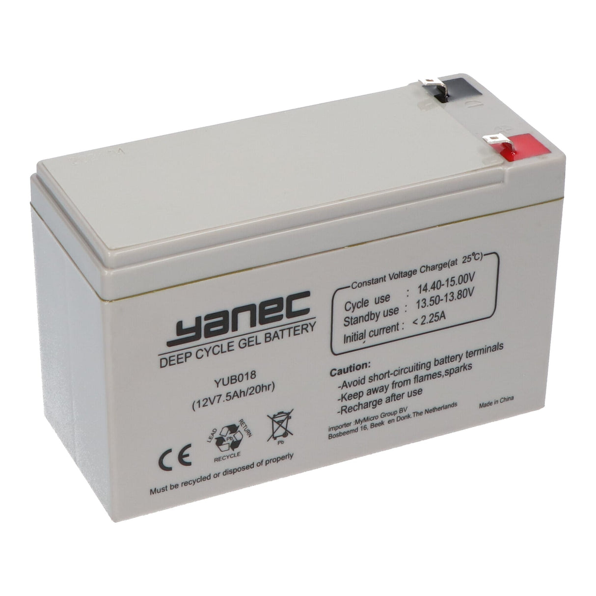 Yanec Gel Battery 12V 7.5AH