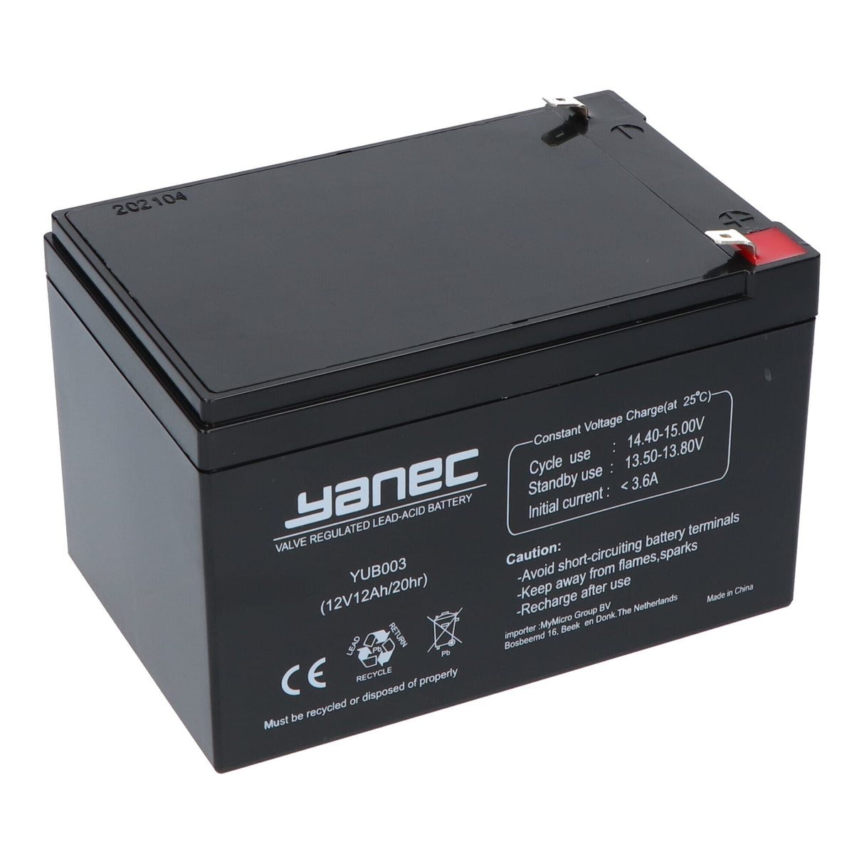 Yanec féiert Batterie 12v 12ah