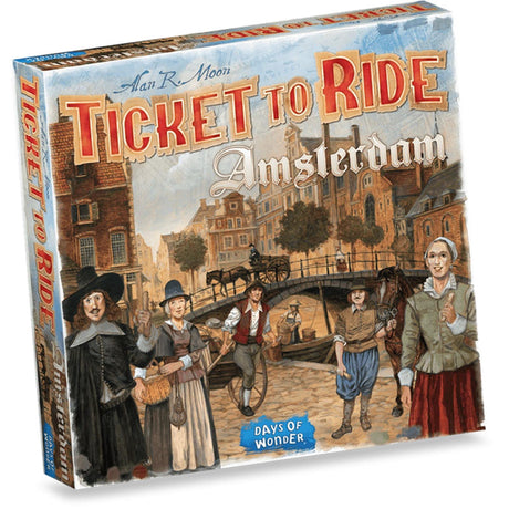 Days of Wonder Ticket to Ride Amsterdam – holandská desková hra pro 2 až 4 hráče – rychlá strategická hra od 8 let – hraní v Amsterdamu ze 17. století