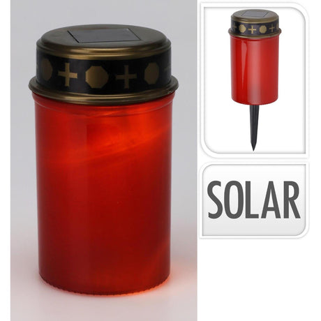 Solar LED grave light plastic red