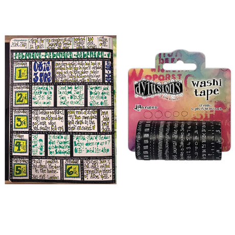 Ranger Tënt Ranger • Dylusions Washi Tape Set schwaarz 3,5 cm x 5,5 m 12 Stéck