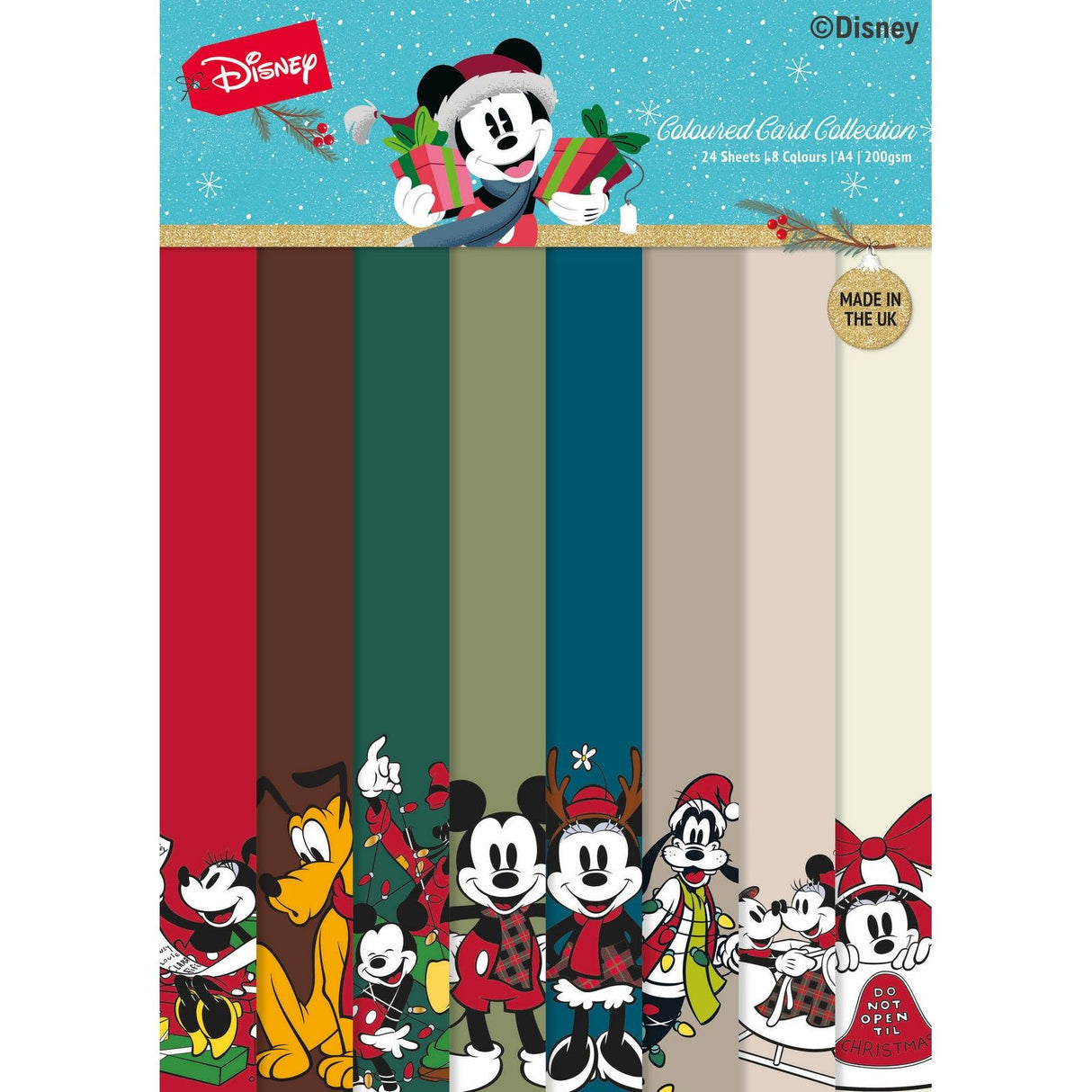 Creative expressions • Mickey Minnie Christmas coloured card A4 pack