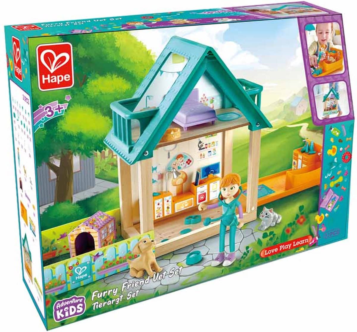 Hape chlupatý přítel Veterinární praxe Play Set