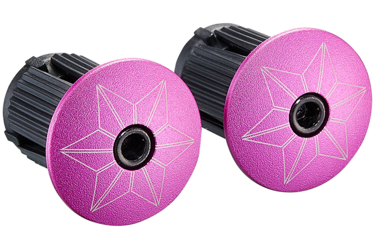 Supacaz Super Sticky Kush Star Fade Steering Ribbon Black Neon Pink Including Aluminum Neon Pink Steering Plug