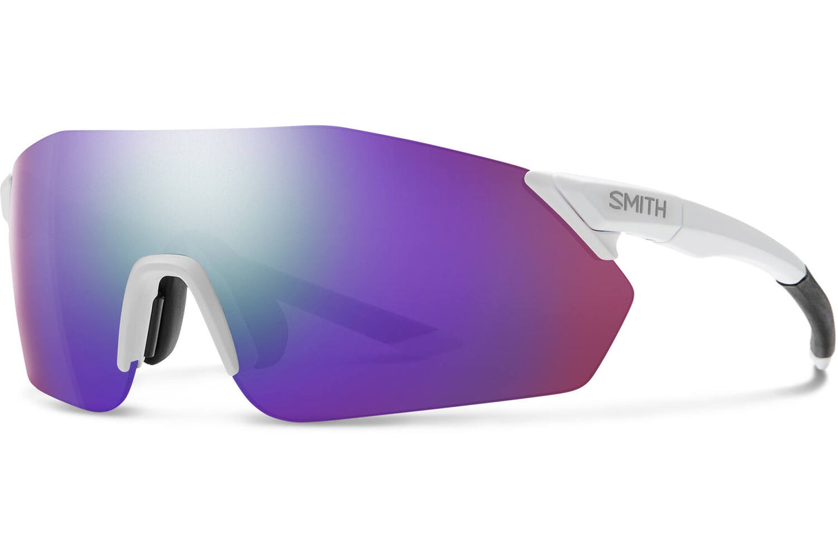 Smith Rverb Glasses Matte White Chromapop Violet Mirror