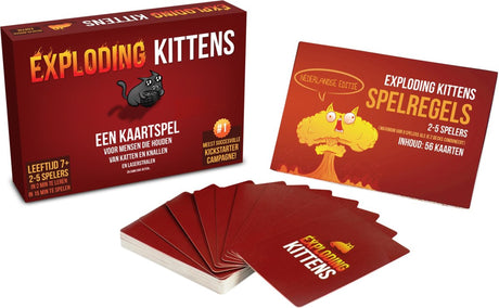 Exploding kittens originalutgåva - kortspel fullt av spänning och humor - 2 till 5 spelare - från 7 år