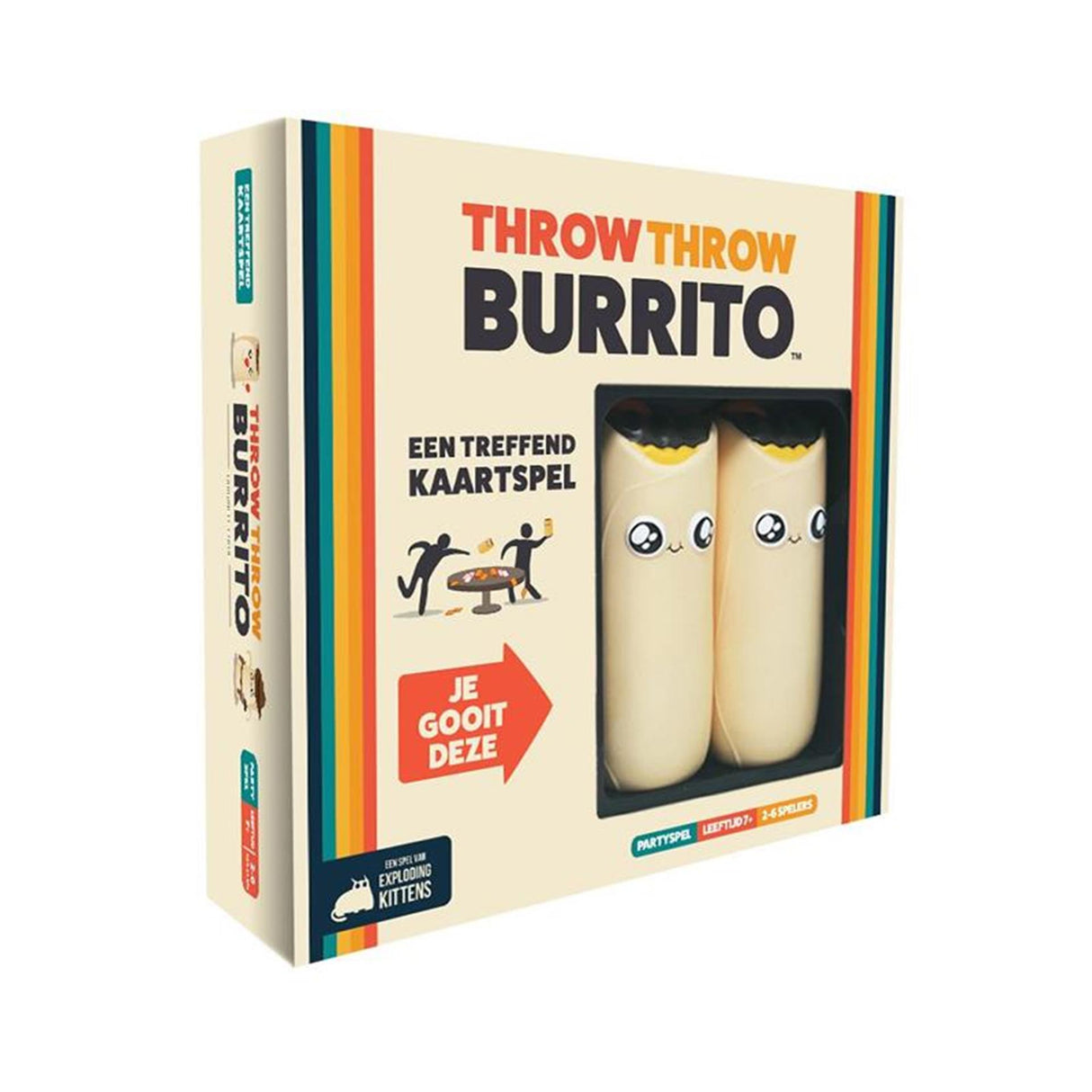 Exploding kittens throw throw burrito - - hilarious party game - card game for family and friends - throw squishy burritos! - Dutch