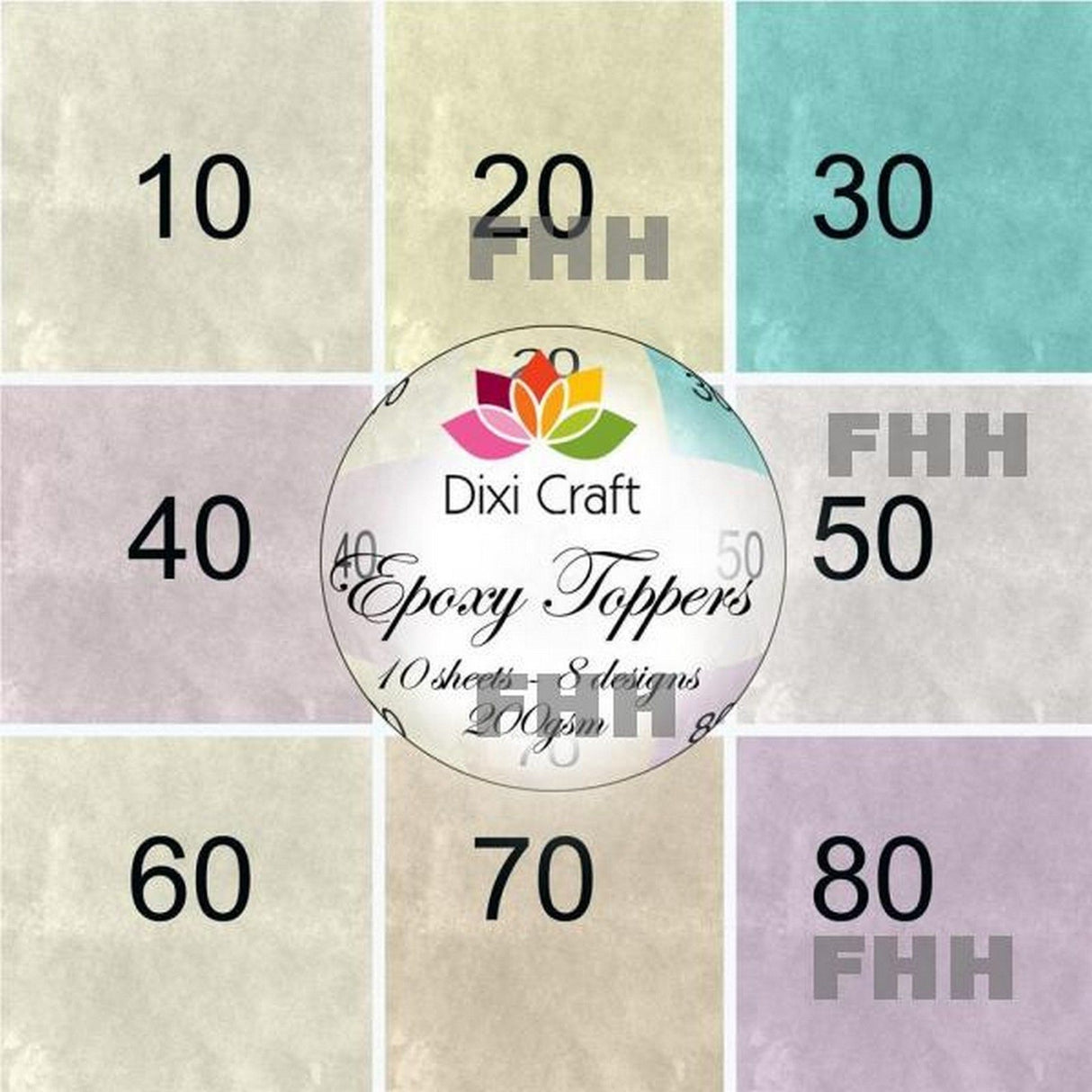 Dixi craft • epoxy toppers 10pcs