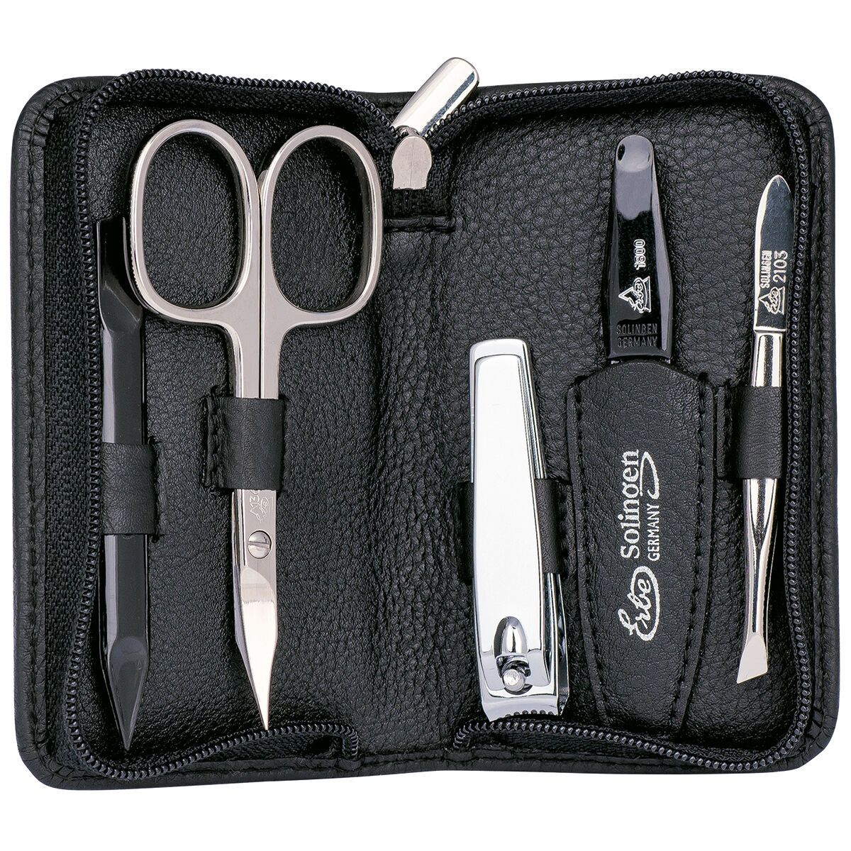 Erbe solingen 5-piece manicure case black (erbe9020)