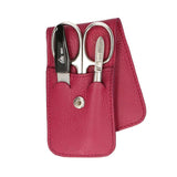 Erbe solingen 3-piece manicure case with press stud closure fuchsia (erbe9079)