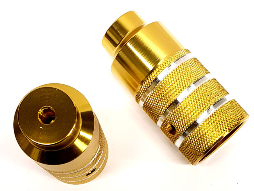 Hzb Asverlengers pegs Freestyle 110 mm staal goud 2 stuks