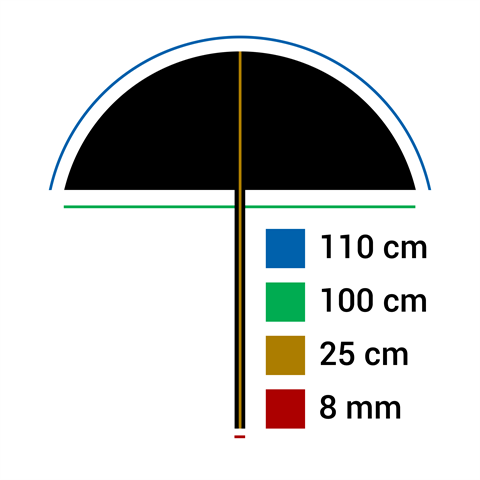 Falcon Eyes FlitsParaplu Riegabile R-210t Diffuus White 110 cm