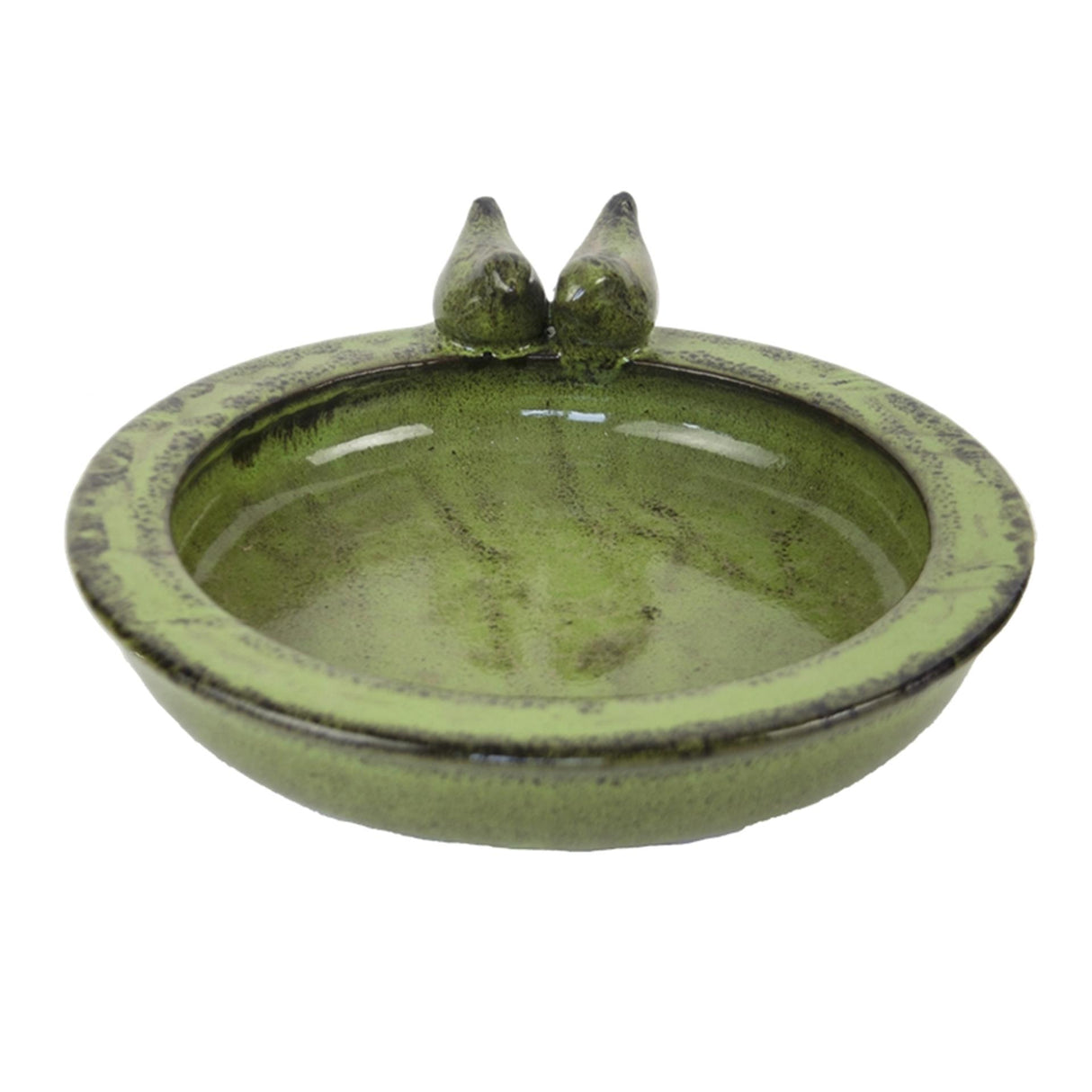 Esschert design birdbath ceramic round green