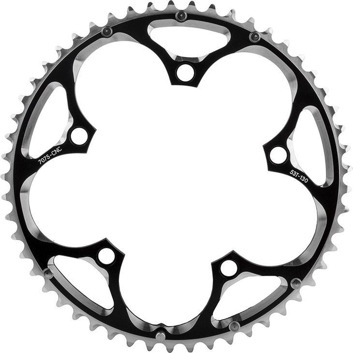 Sunrace chain top 5 hole 53t 130mm aluminum black