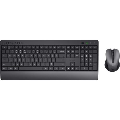 Iontaobhas méarchlár gan sreang compord trezo agus luch tacair deisce (dubh, us leagan amach (qwerty), 100%)