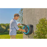 Gardena 40 m Wandschlauchbox Powerroll xxl Schlauchroll (gro türkis, 40 Meter, Batterie an Ladegerät net abegraff, Kraaft fir all Allianz, )