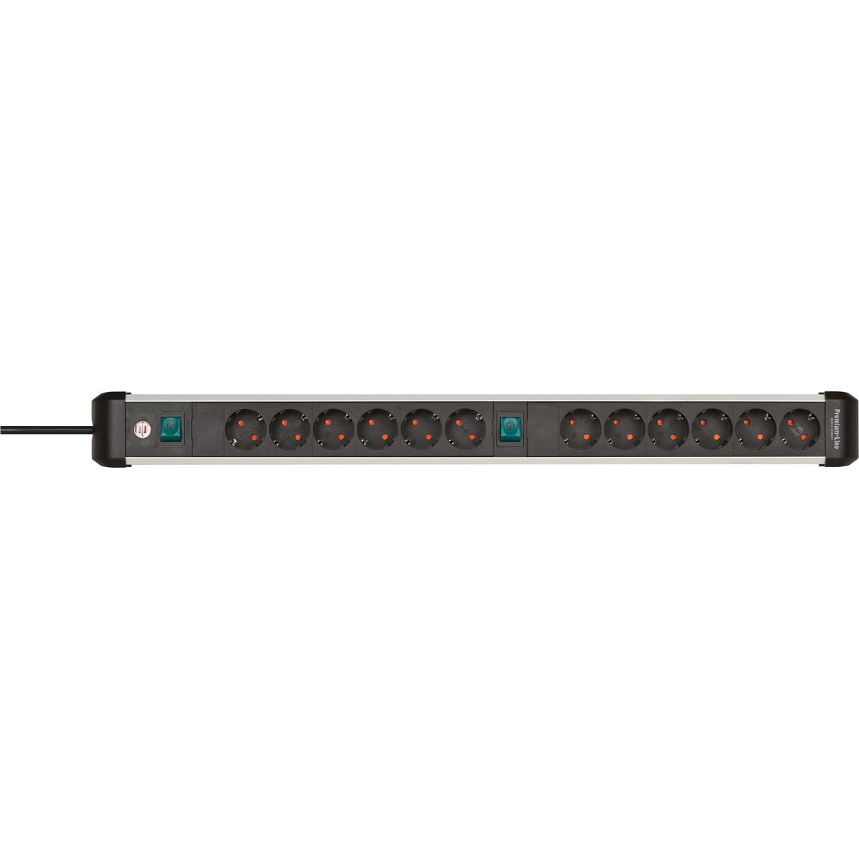 Brennerstuhl premium-alu-line socket 12-way 3 m h05vv-f 3g1.5 2x 6-way switchable sockets