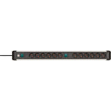 Brennerstuhl premium-alu-line socket 12-way 3 m h05vv-f 3g1.5 2x 6-way switchable sockets