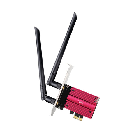 Cudy AX5400 Wi-Fi 6e Bluetooth 5.3 PCI-E WLAN adaptér (červený)