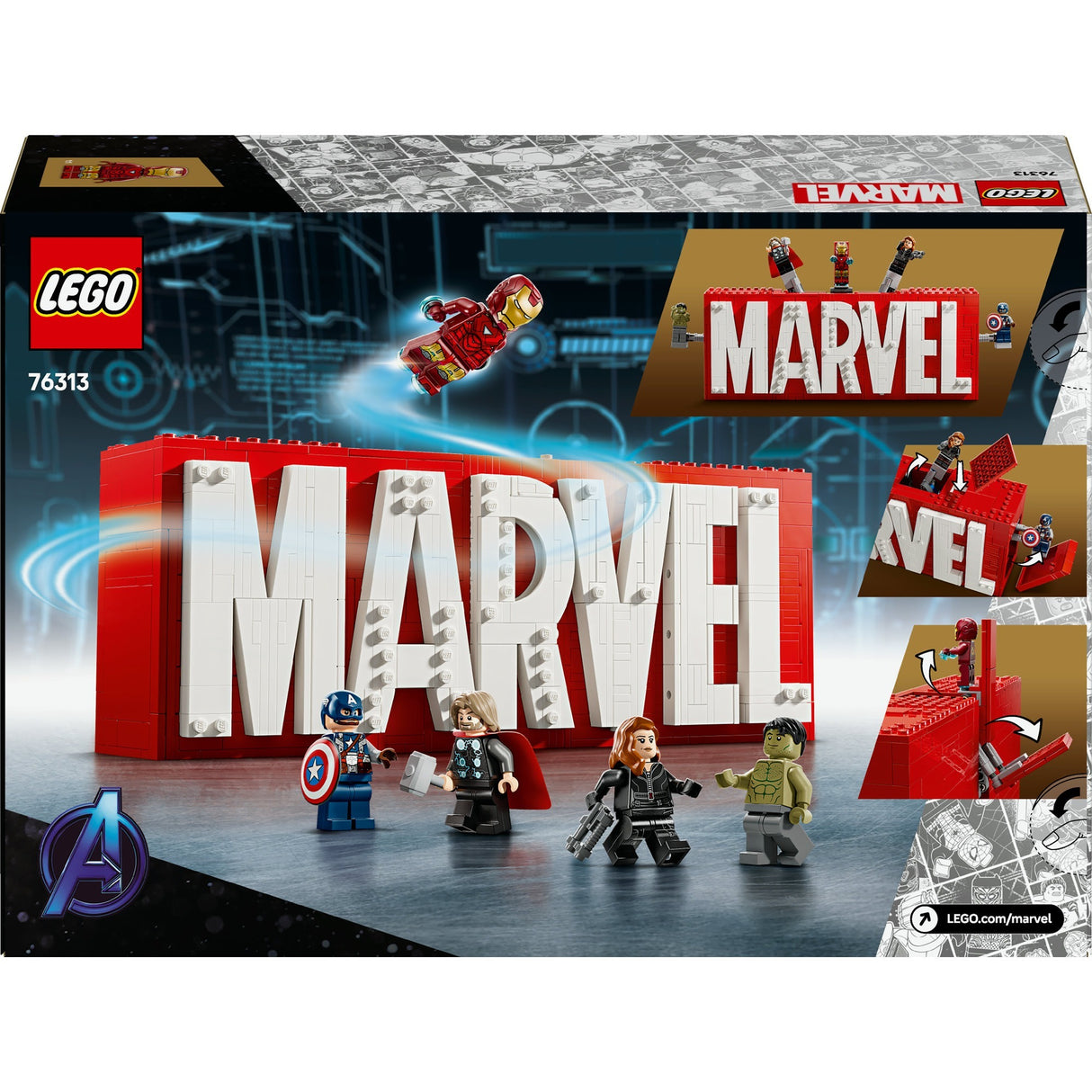 Lego super heroes 76313 marvel logo and minifigures