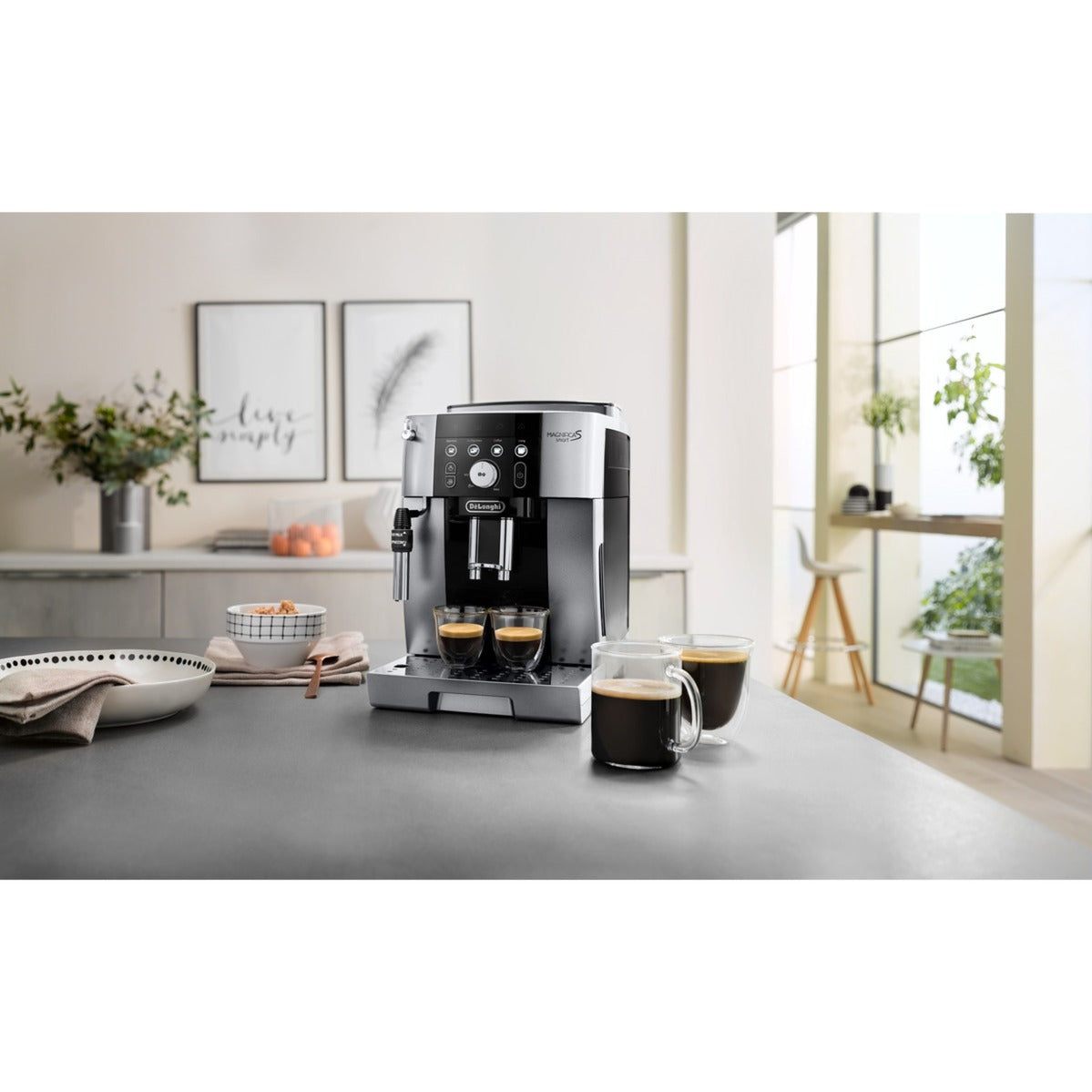 DeLonghi Magnifica S Smart 250.23.SB Fully Automatic Coffee Machine (Silver Black)