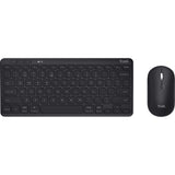 Trust Lyra Multi-Device Wireless Keyboard Mouse, Desktop Set (black, US layout, scissor switches, 800 - 1,600 dpi, 2.4 GHz USB, Bluetooth, 65%)