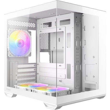 Antec cx60m argb mini tower housing (white | 3x usb-a | rgb | tempered glass)